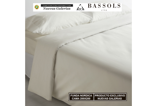 Bassols Funda Nórdica Cama 200x200 Luxor Ma | Bassols - 1 Funda Nordica Luxor KINGSIZE Marfil de Bassols 100% Algodón Egipcio Sa