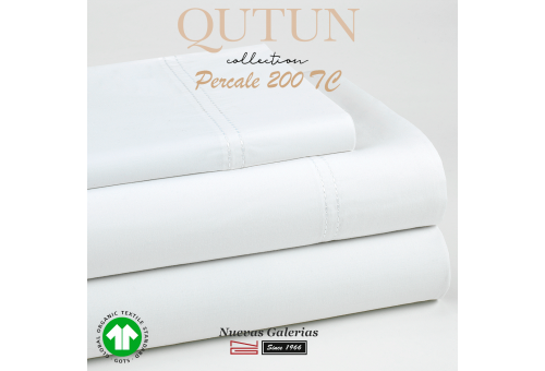 Ensemble de draps de coton biologique GOTS | Qutun Blanc 200 fils