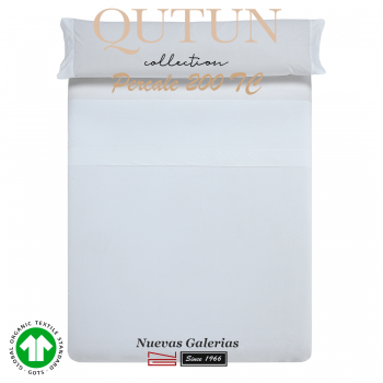 Completo Lenzuola in cotone organico GOTS | Qutun Bianco 200 fili