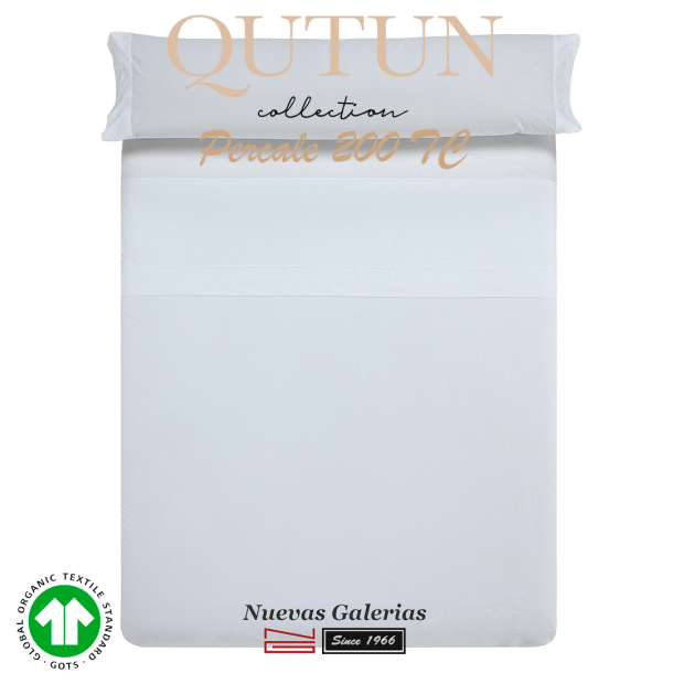 Ensemble de draps de coton biologique GOTS | Qutun Blanc 200 fils
