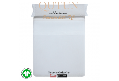 Completo Lenzuola in cotone organico GOTS | Qutun Bianco 200 fili