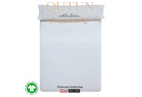 Ensemble de draps de coton biologique GOTS | Qutun Blanc 200 fils