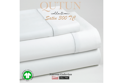 Completo Copripiumino in cotone organico GOTS | Qutun Bianco 300 fili