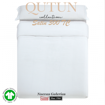 Completo Copripiumino in cotone organico GOTS | Qutun Bianco 300 fili