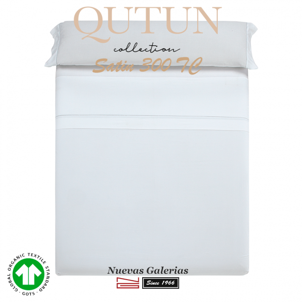 GOTS Organic Cotton Duvet Sheet Set | Qutun White 300 threads