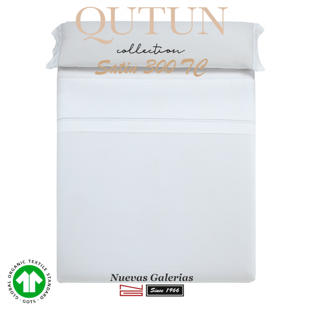 Ensemble de draps de coton biologique GOTS | Qutun Blanc 300 fils