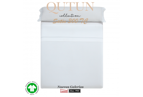 Completo Lenzuola in cotone organico GOTS | Qutun Bianco 300 fili