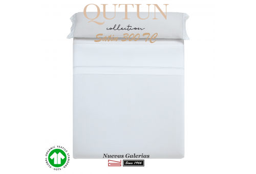 Ensemble de draps de coton biologique GOTS | Qutun Blanc 300 fils