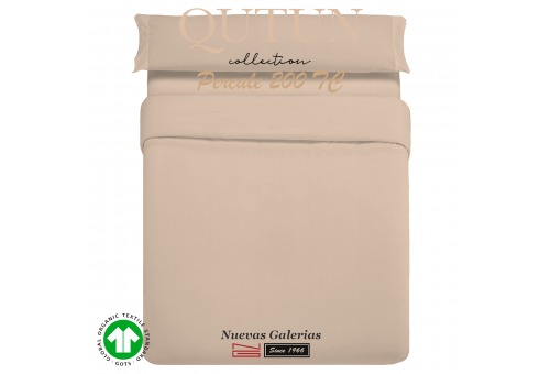 Housse de Couette de coton biologique GOTS | Qutun Taupe 200 fils
