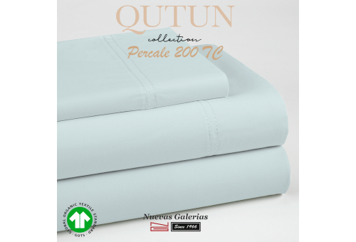 Ensemble de draps de coton biologique GOTS | Qutun Ciel 200 fils