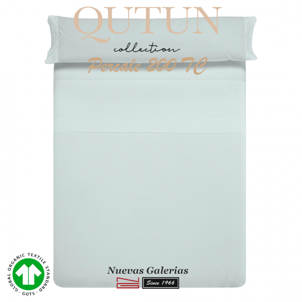 Ensemble de draps de coton biologique GOTS | Qutun Ciel 200 fils
