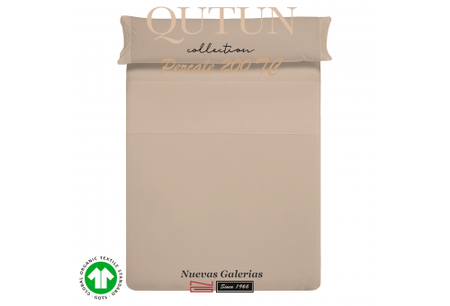 Ensemble de draps de coton biologique GOTS | Qutun Taupe 200 fils