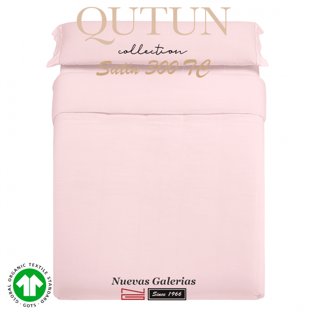 Completo Copripiumino in cotone organico GOTS | Qutun Rosa 300 fili