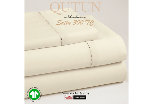 Ensemble de draps de coton biologique GOTS | Qutun Naturel 300 fils