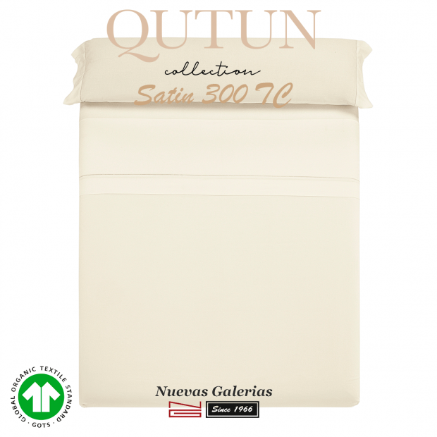 Ensemble de draps de coton biologique GOTS | Qutun Naturel 300 fils