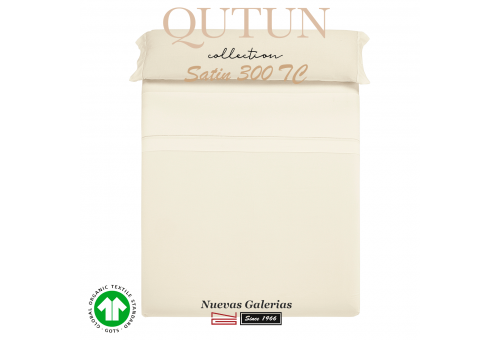 Completo Lenzuola in cotone organico GOTS | Qutun Naturale 300 fili