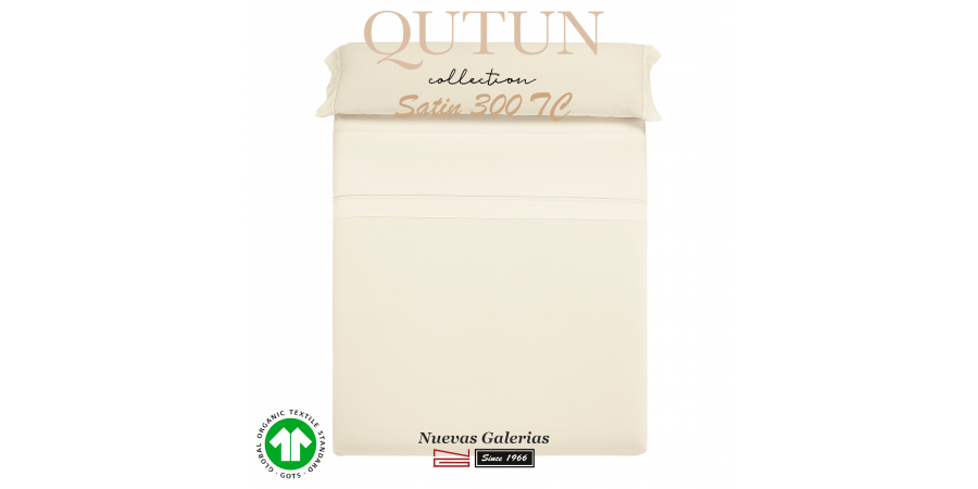 Completo Lenzuola in cotone organico GOTS | Qutun Naturale 300 fili