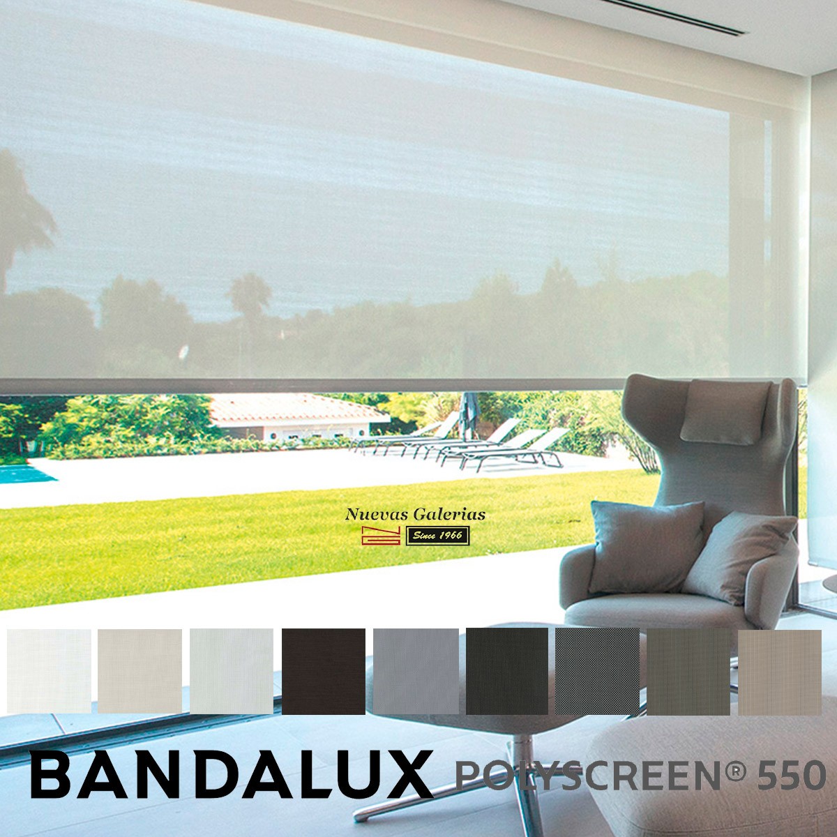 Estor Enrollable Premium Plus  Polyscreen 550 Bandalux - Nuevas Ga