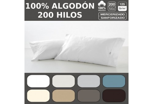 Funda de almohada COMBI LISOS BIÉS. 100% algodón (200 hilos). Es-Tela