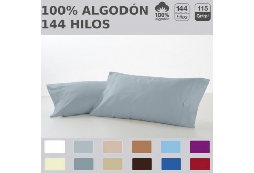 Funda de almohada COMBI LISOS. 100% algodón 144 hilos TTC