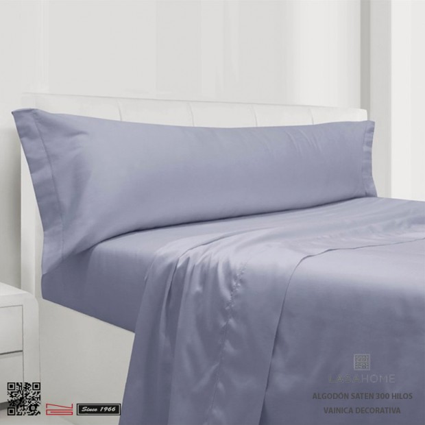 Lasaint Sommerbettwäsche Baumwolle 300 Fäden | Silk Azul