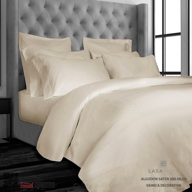 Lasaint Bettwäsche-Set 300 Fäden Baumwollsatin | Silk Natural