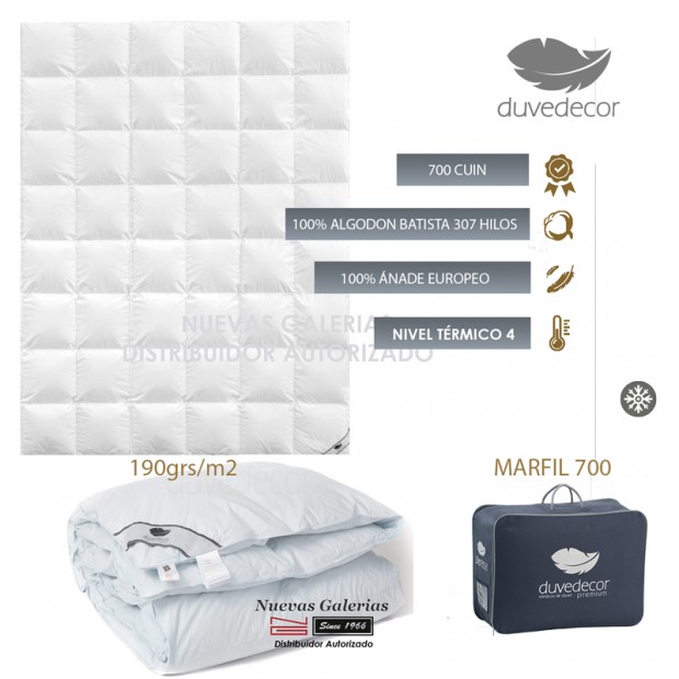 Couette Hiver 100% Duvet D'canard français - Marfil 700 | Duvedecor