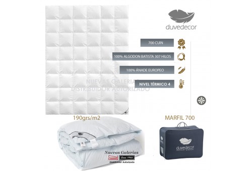 Couette Hiver 100% Duvet D'canard français - Marfil 700 | Duvedecor