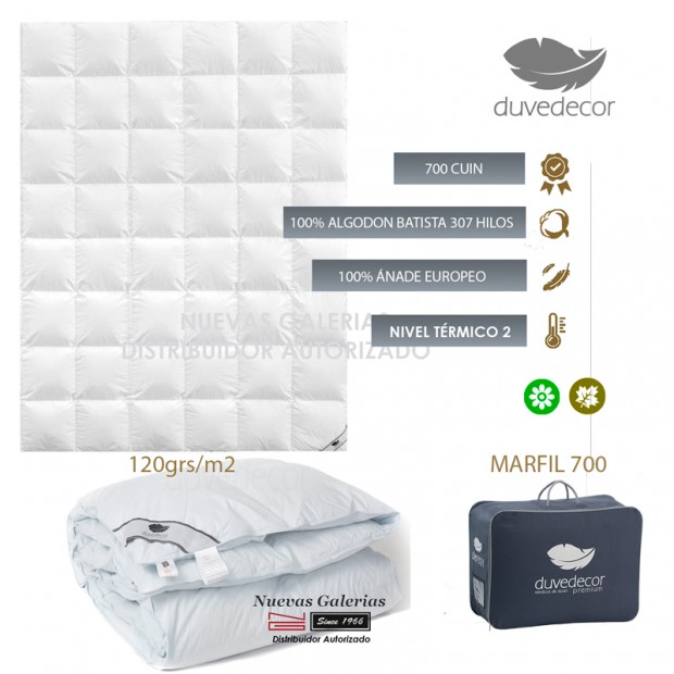 Piumino d´anatra Duvedecor Marfil 700 | Livello termico 2