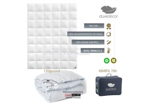 Piumino d´anatra Duvedecor Marfil 700 | Livello termico 2
