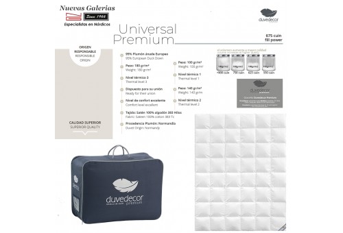 Duvedecor Universal Premium 675 Winter 180grs | Daunendecke