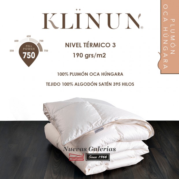 Couette naturelle 100% oie hongroise 750 CUIN 190 grs | Klïnun