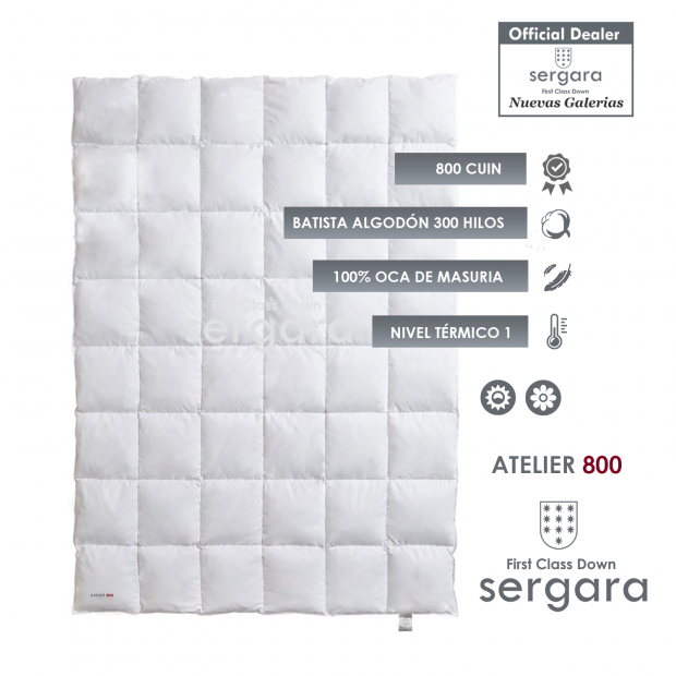 Couette Été Atelier 800 100% Duvet D'oie | Sergara