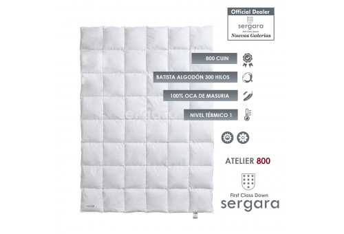 Couette Été Atelier 800 100% Duvet D'oie | Sergara
