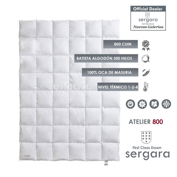 Couette 4 Saisons Atelier 800 100% Duvet D'oie | Sergara