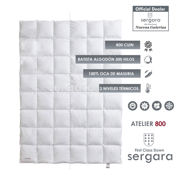 Piumino d´Oca Sergara Atelier 800 | Duplice Calore