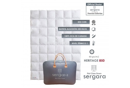 Couette Été Heritage 850 100% Duvet D'oie | Sergara