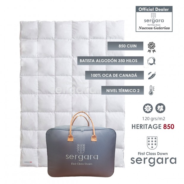 Couette Tempéré Heritage 850 100% Duvet D'oie | Sergara