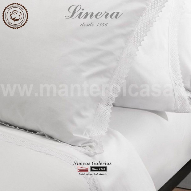 Ensemble de draps Linera de coton 200 fils | Crochet Blanc
