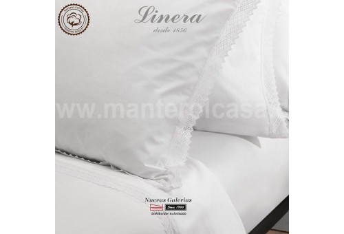 Ensemble de draps Linera de coton 200 fils | Crochet Blanc