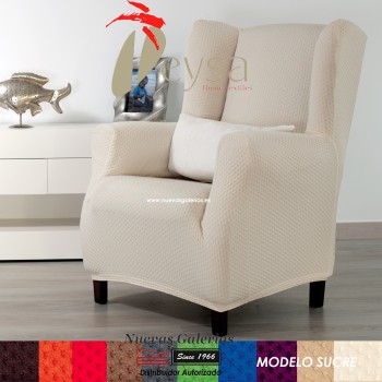 Eysa Elastic Wing Chair Sofa Cover | Sucre