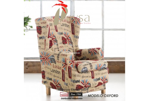 Eysa Elastic Wing Chair Sofa Cover | Graffiti Oxford