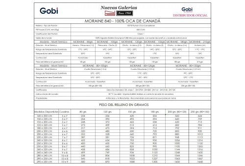 Ferdown Nordico 100% Oca Canada Combi | Gobi Fillpower 830 - 1 Relleno Nordico 100% Virgen Oca Blanca de Canada&nbsp;| Gobi&nbsp;COMBI 4 E