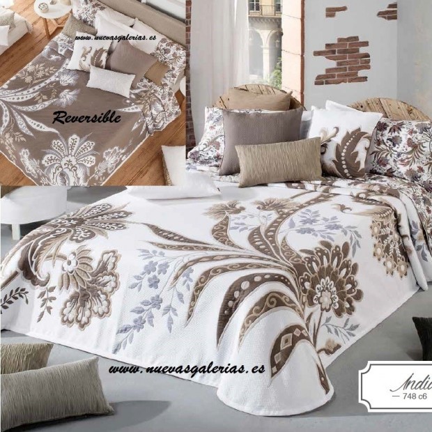 Manterol Copriletto Trapuntato Manterol | India 748-06 - 1 Copriletto reversibile indiano 748-06 | Manterol - Trapunta jacquard 