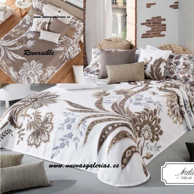 Manterol Manterol Bedcover | India 748-06 - 1 Indian Reversible Bedspread 748-06 | Manterol - Jacquard quilt of high range and i
