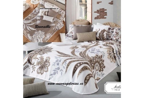 Manterol Manterol Bedcover | India 748-06 - 1 Indian Reversible Bedspread 748-06 | Manterol - Jacquard quilt of high range and i