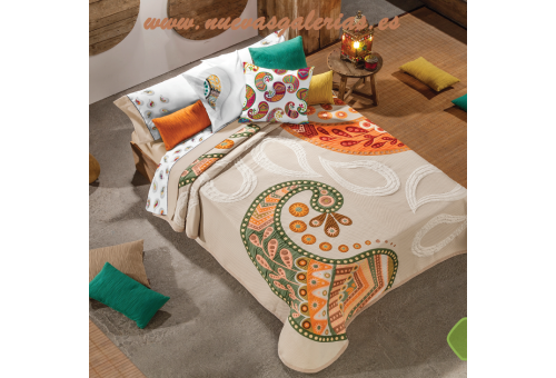 Manterol Copriletto Trapuntato Manterol | Oriente 608-06 - 1 Trapunta orientale 608-06 | Manterol - Trapunta jacquard di alta ga
