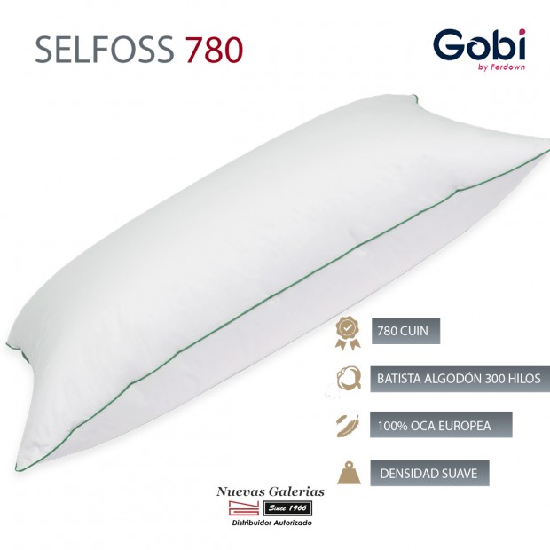 Ferdown Oreiller Naturel Selfoss 100% d´oie 750 CUIN | Ferdown - 1 Almohada&nbsp;100% Oca Blanca Europea | Gobi&nbsp;Disponible Firmeza Su