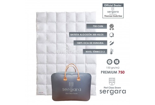 Couette Tempéré Premium 750 100% Duvet D'oie | Sergara
