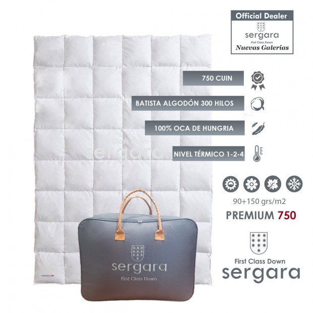 Couette 4 Saisons Premium 750 100% Duvet D'oie | Sergara